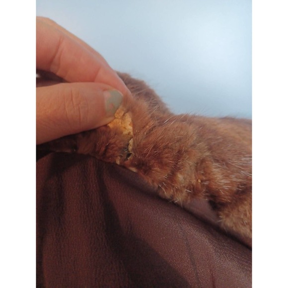 IR Fox New York Striped Fur Wrap Cape Women One Size Brown 1950 - Picture 7 of 15